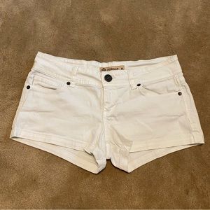 White low rise shorts